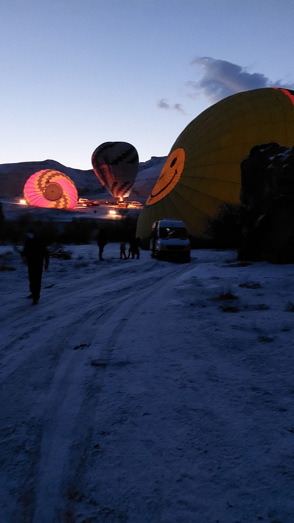 Cappadocia early morning preparation before balloon launch