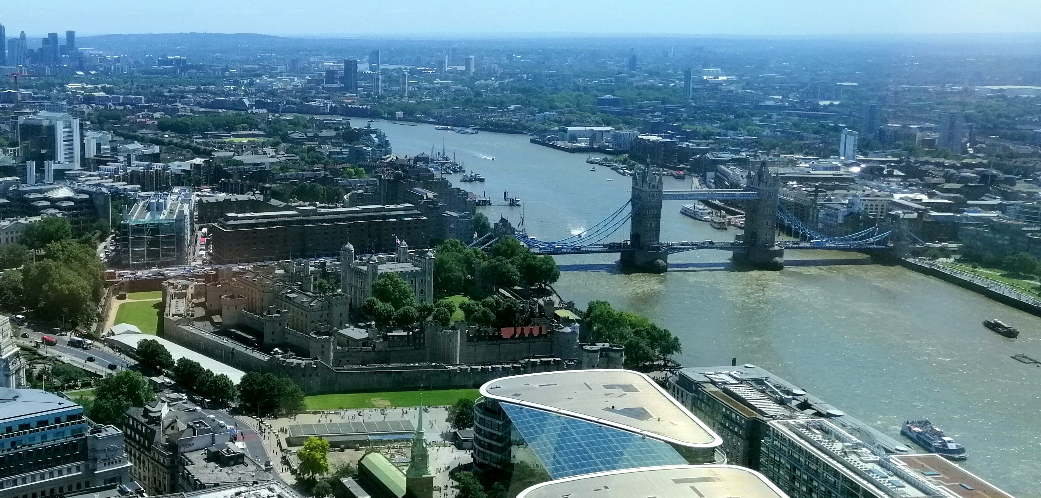 Vistas de las calles de Londres desde el Sky Garden