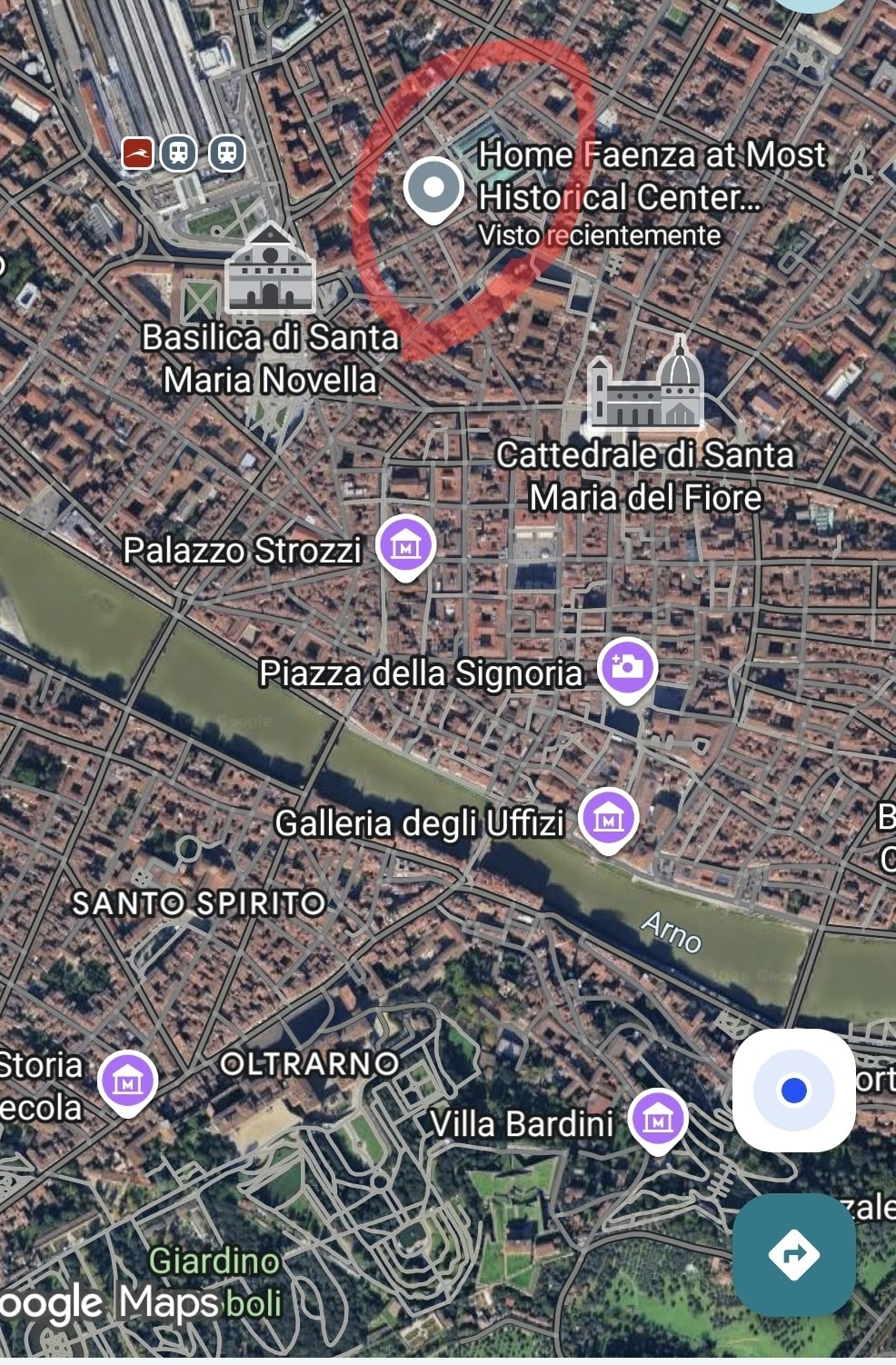 Accommodation and streets of Florence